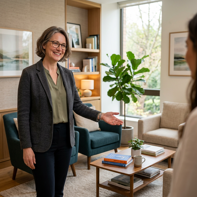 Profissional dando boas vindas